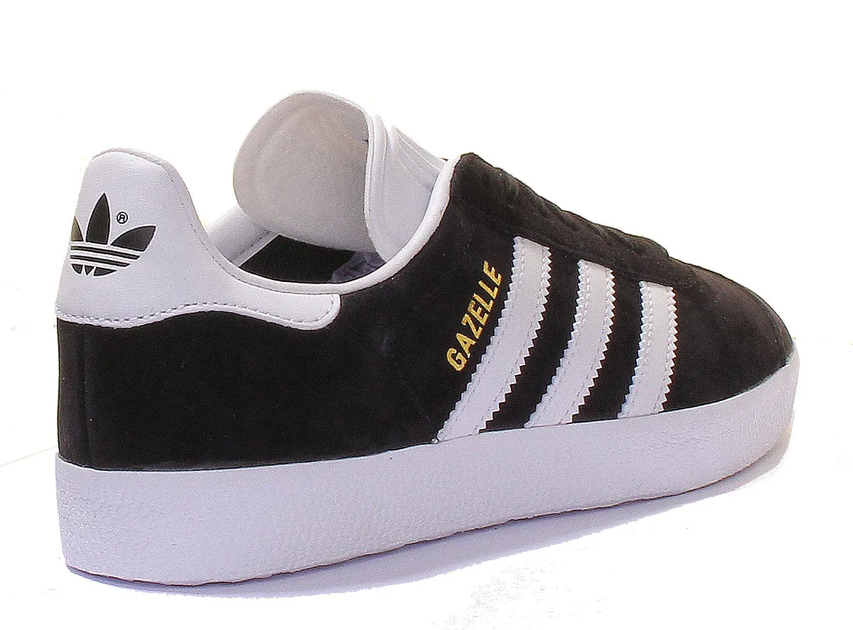 Adidas Gazelle Suede Leather Trainers In Black White