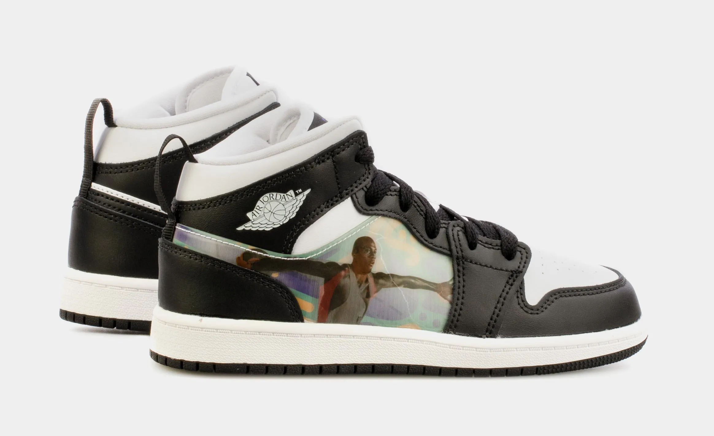 Air Jordan 1 Mid Preschool Lifestyle Shoes (Black/White)