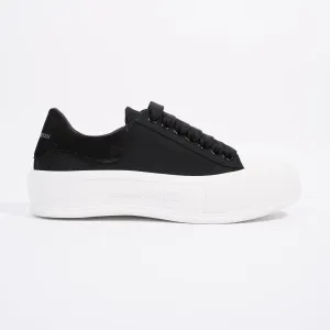 Alexander McQueen Deck Plimsoll Black / White Canvas EU 37 UK 4