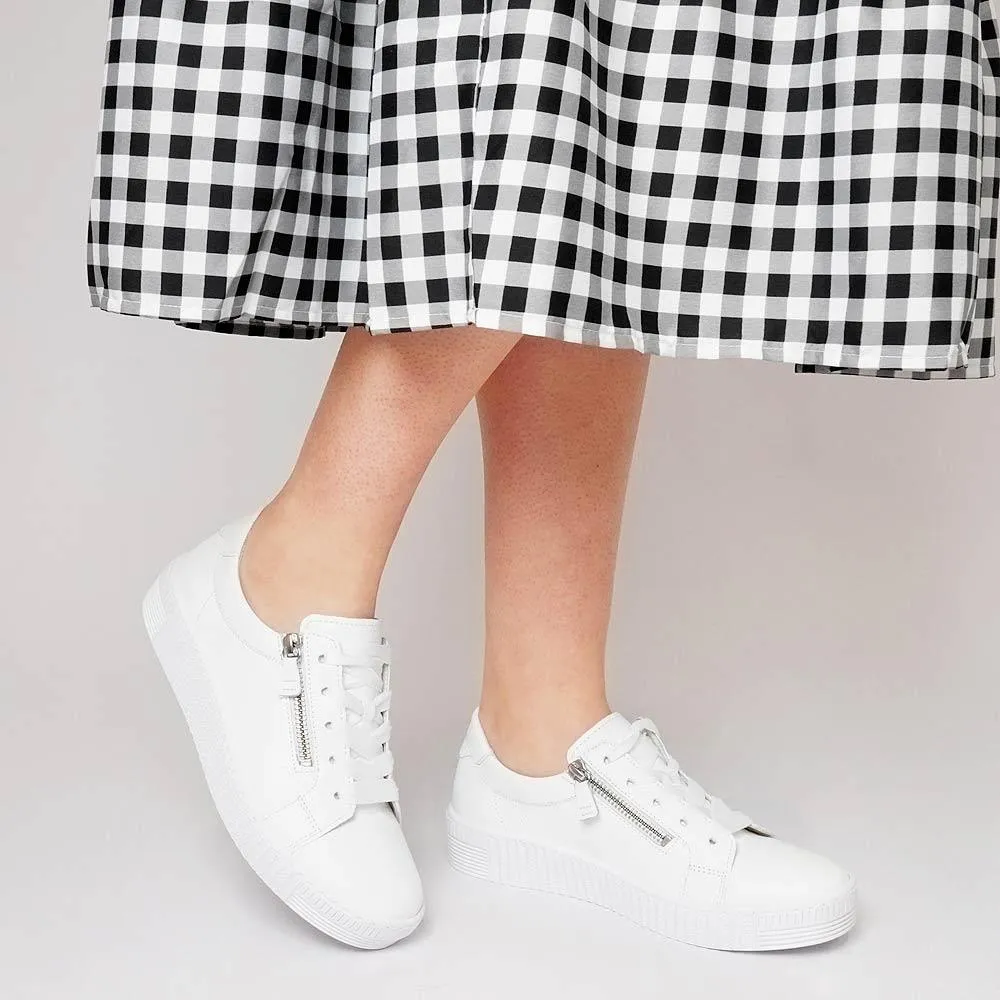 Amelia White Leather Sneakers