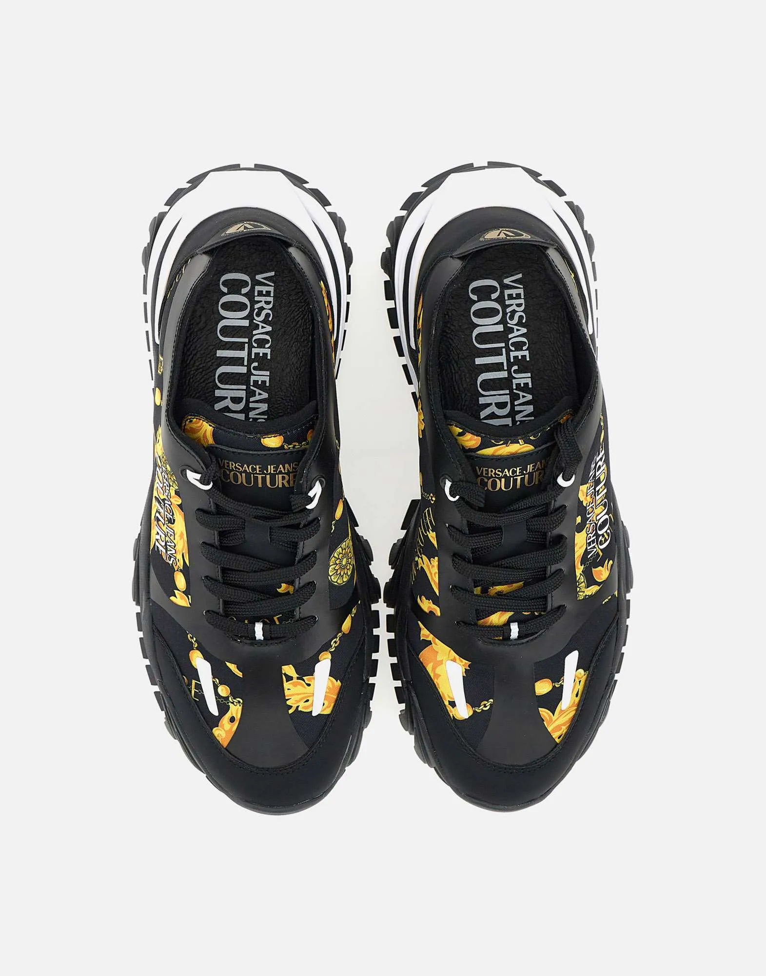 Black Chain Couture Print Sneakers