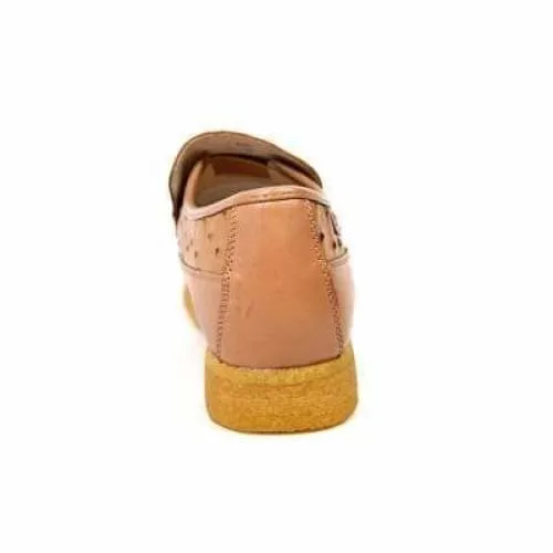 British Walkers Harlem Men's Cognac Tan Leather Crepe Sole Slip On Shoes