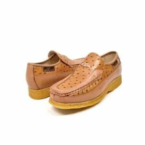 British Walkers Harlem Men's Cognac Tan Leather Crepe Sole Slip On Shoes