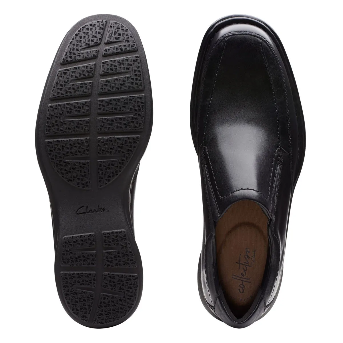 CLARKS KEMPTON FREE SLIP ON BLACK - MENS