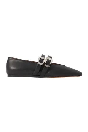 Claudia Leather Mary-Jane Ballet Flats