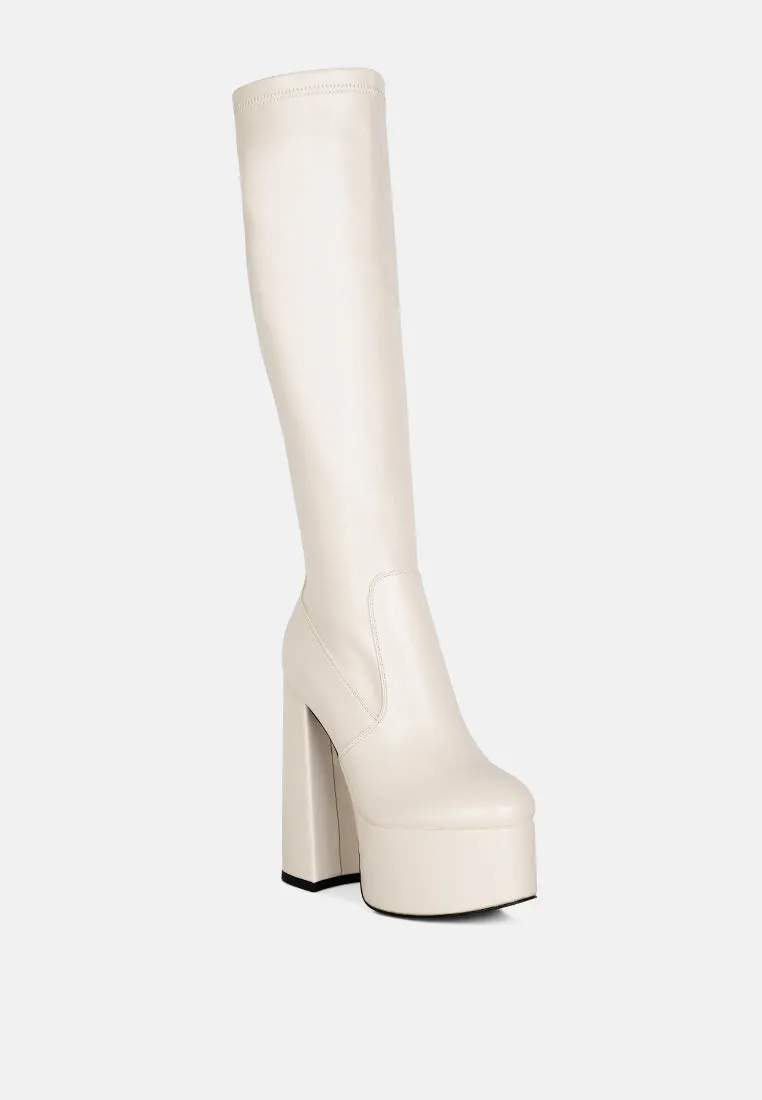 Coraline High Block Heeled Calf Boots