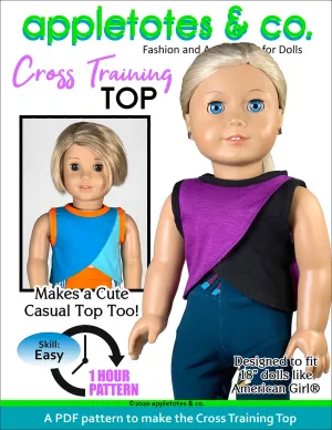 Cross Training Top Sewing Pattern for 18 Inch Dolls