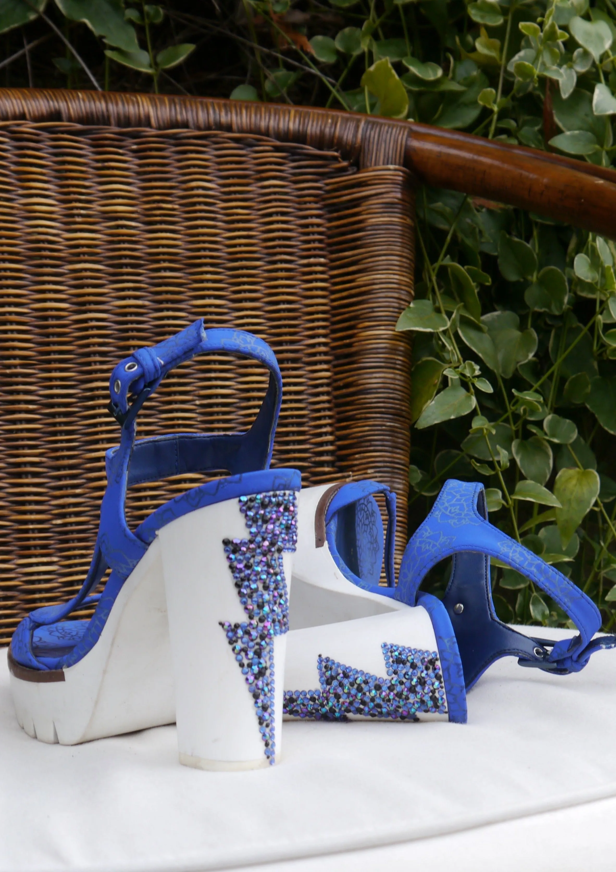 Electric Bolt Blue Heeled Sandals