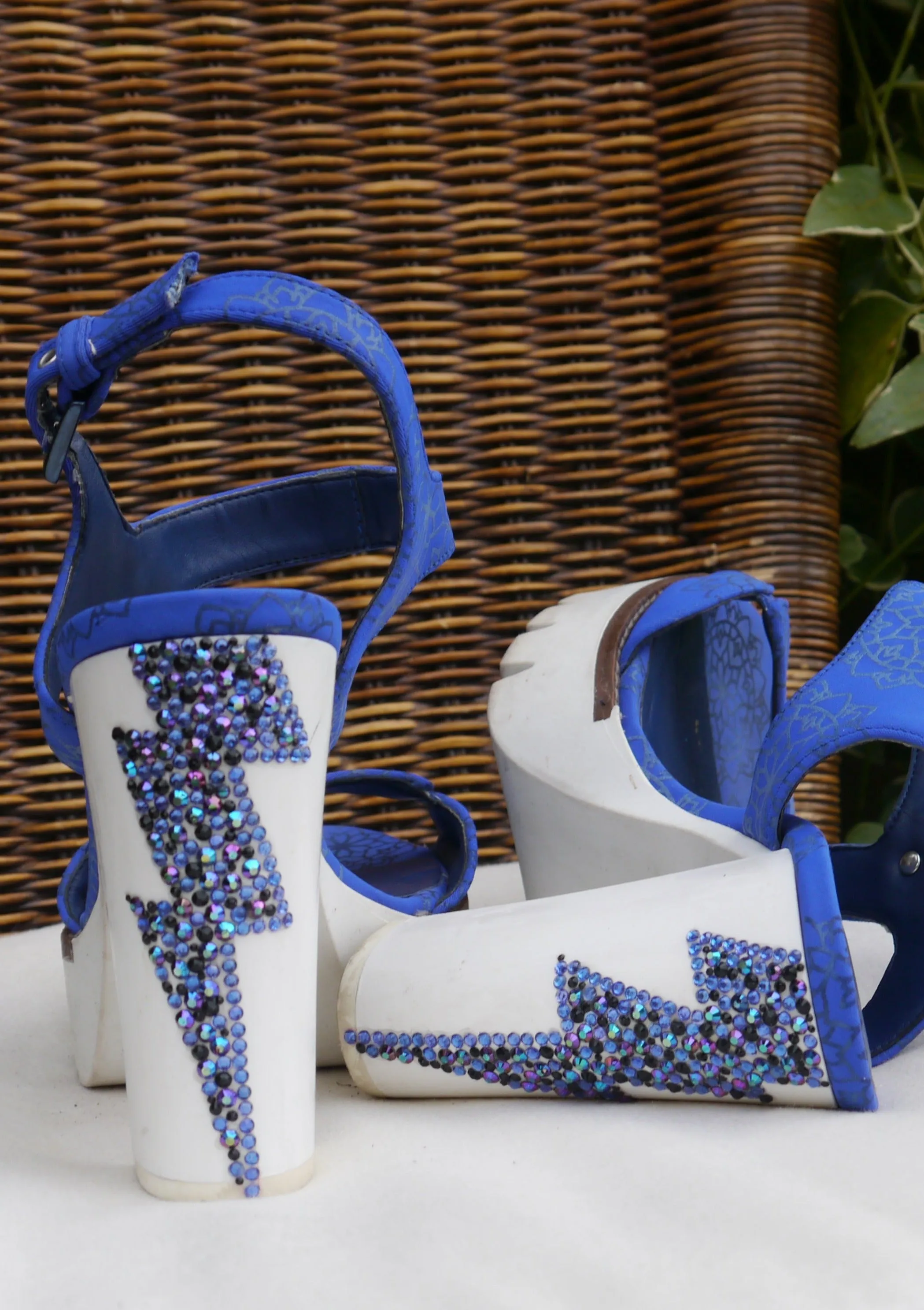 Electric Bolt Blue Heeled Sandals