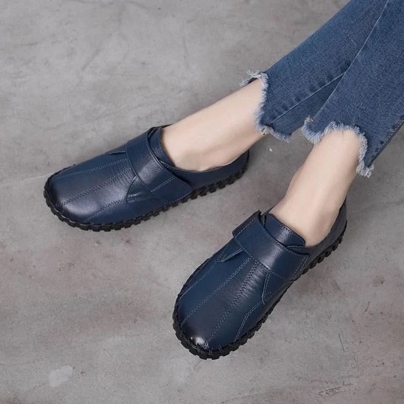 Genuine Leather Handmade Soft Flat Shoes For Women