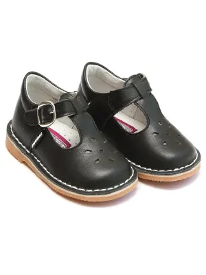 Girls Black Joy Perforated Buckle T Strap Mary Jane Shoes 5 Toddler-2 Kids