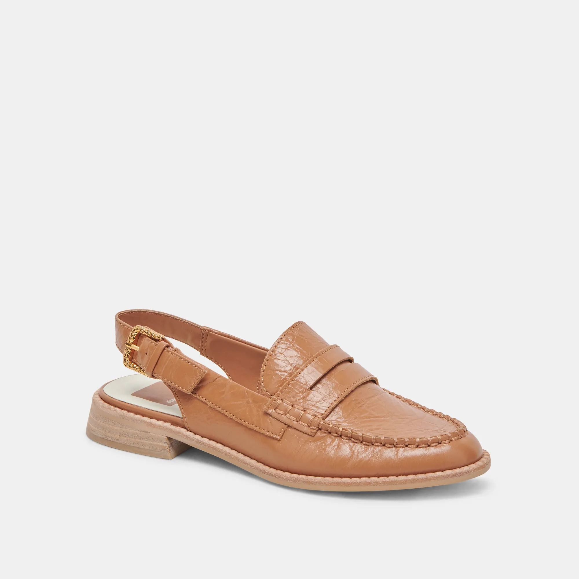 HARDI LOAFERS TAN CRINKLE PATENT