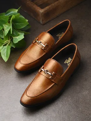 HITZ6344-Men's Tan Leather Party Wear Shoes