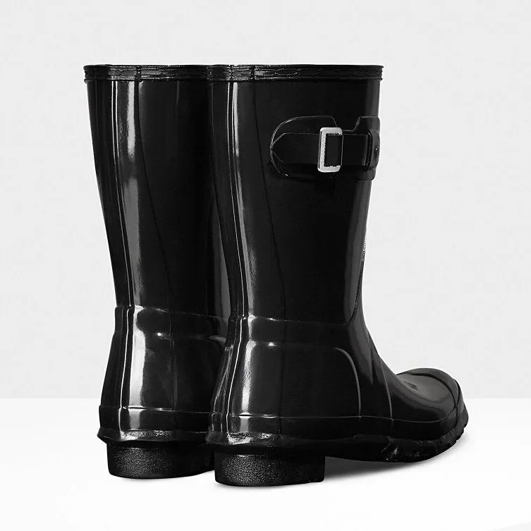 Hunter Women's Original Short Wellington Boots in Black Gloss