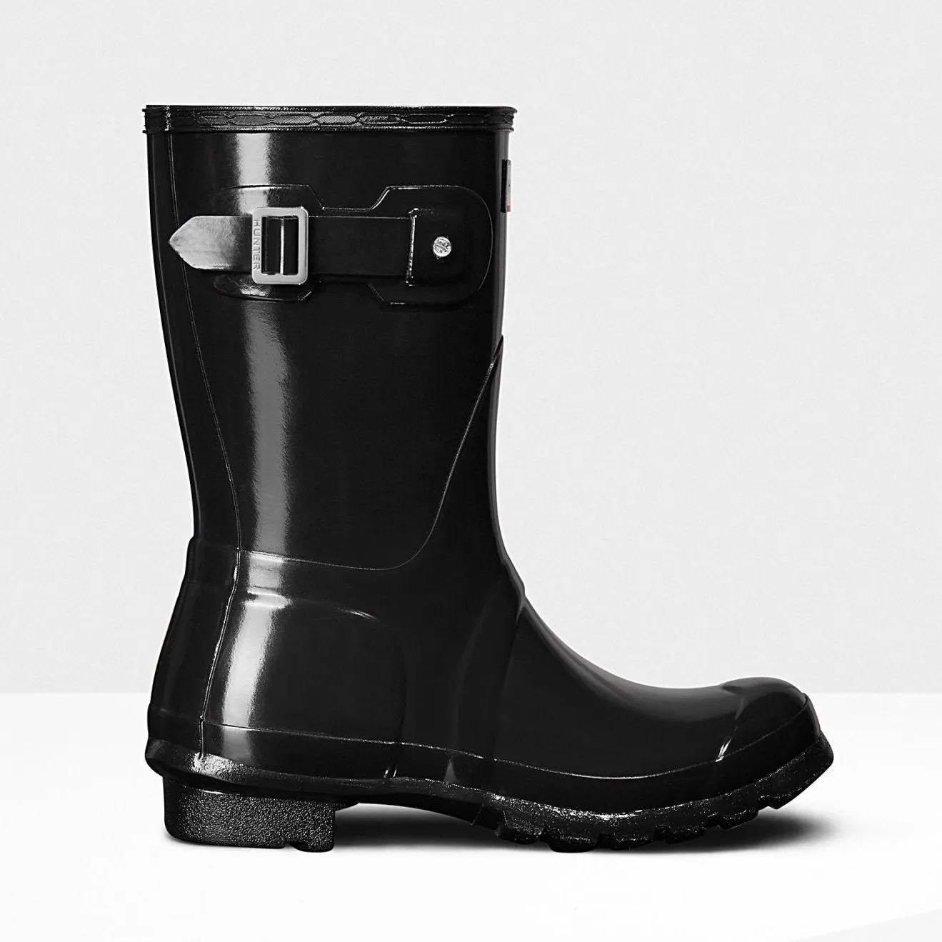 Hunter Women's Original Short Wellington Boots in Black Gloss