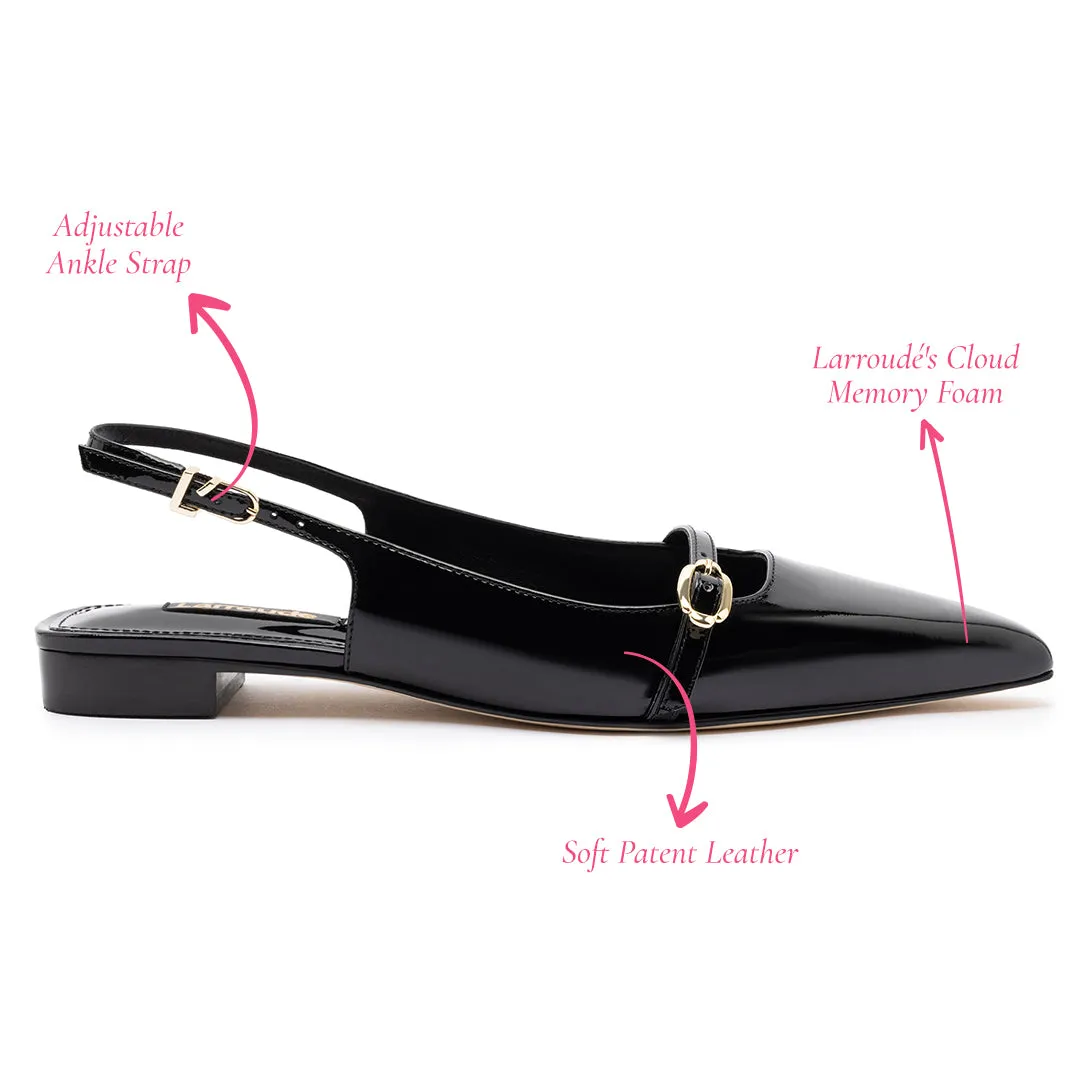 Ines Flat In Black Patent Leather