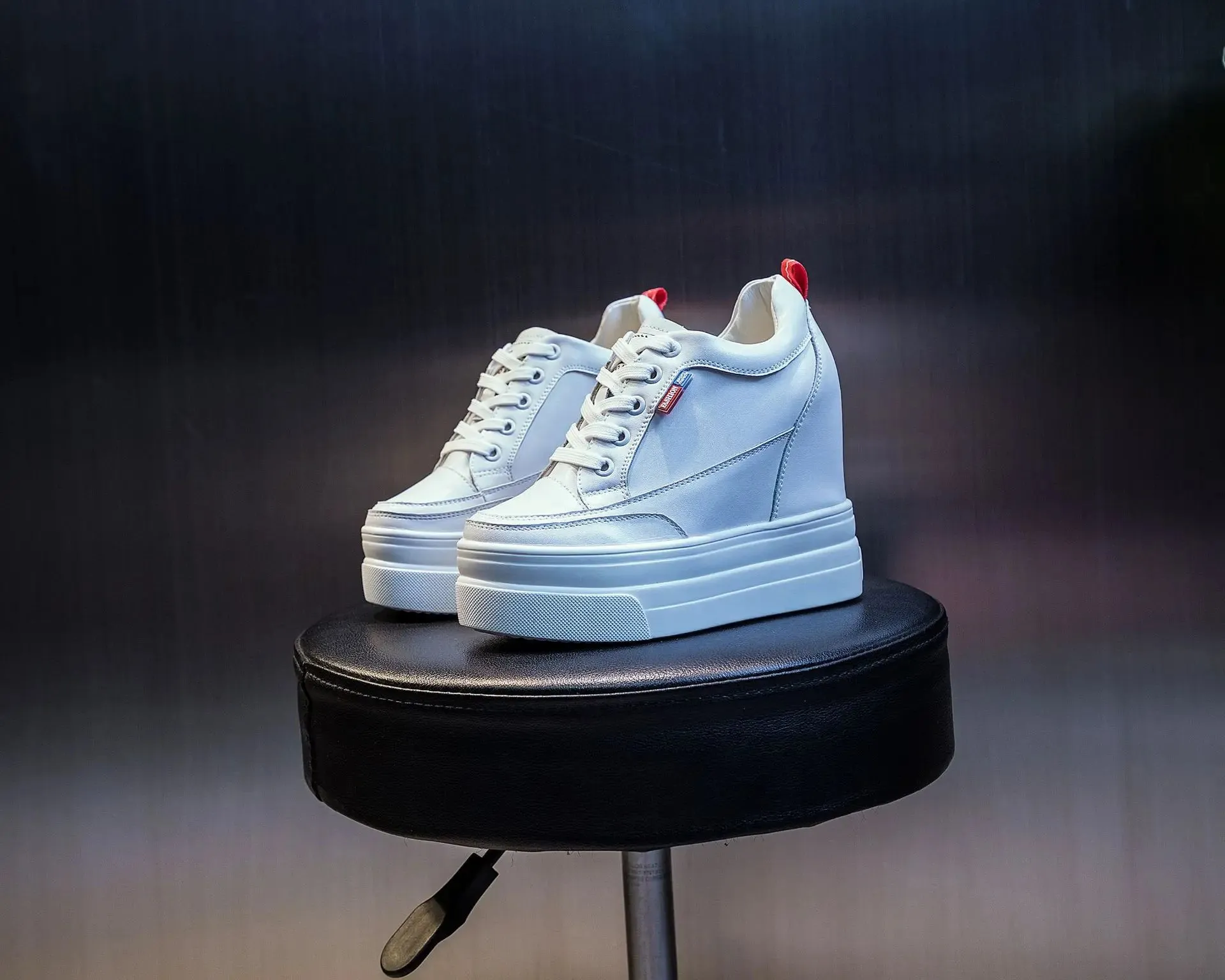 Joskaa 2024 New Comfortable White Platform Sneakers