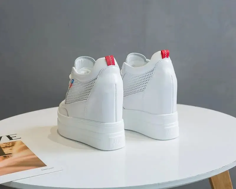 Joskaa 2024 New Comfortable White Platform Sneakers