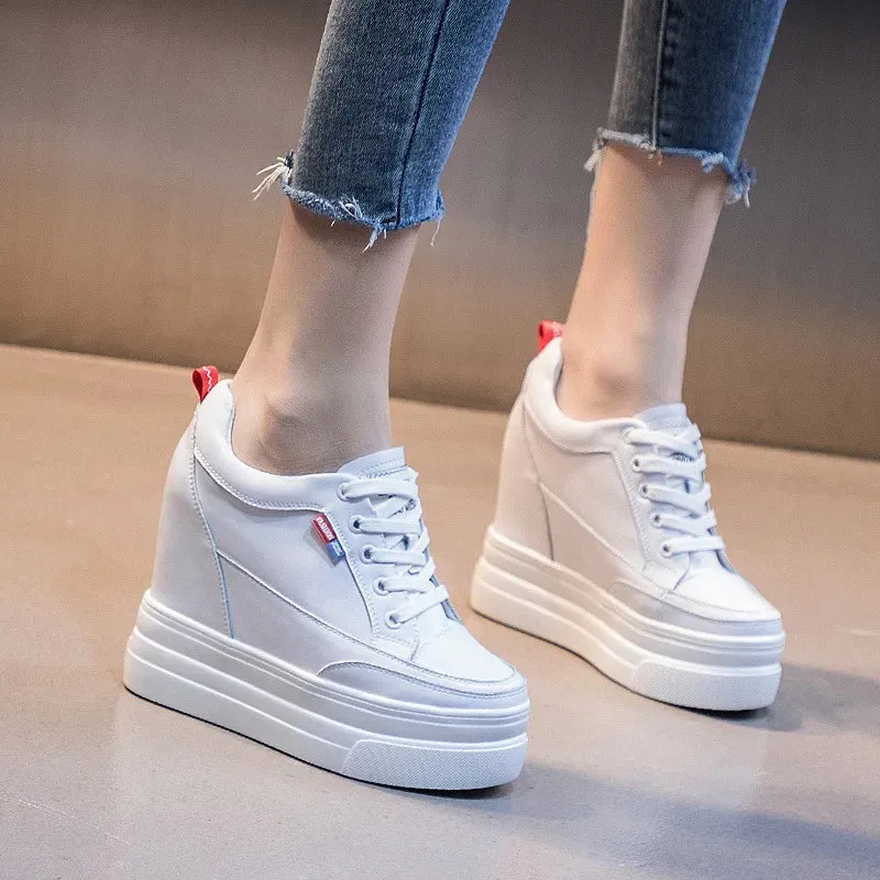 Joskaa 2024 New Comfortable White Platform Sneakers