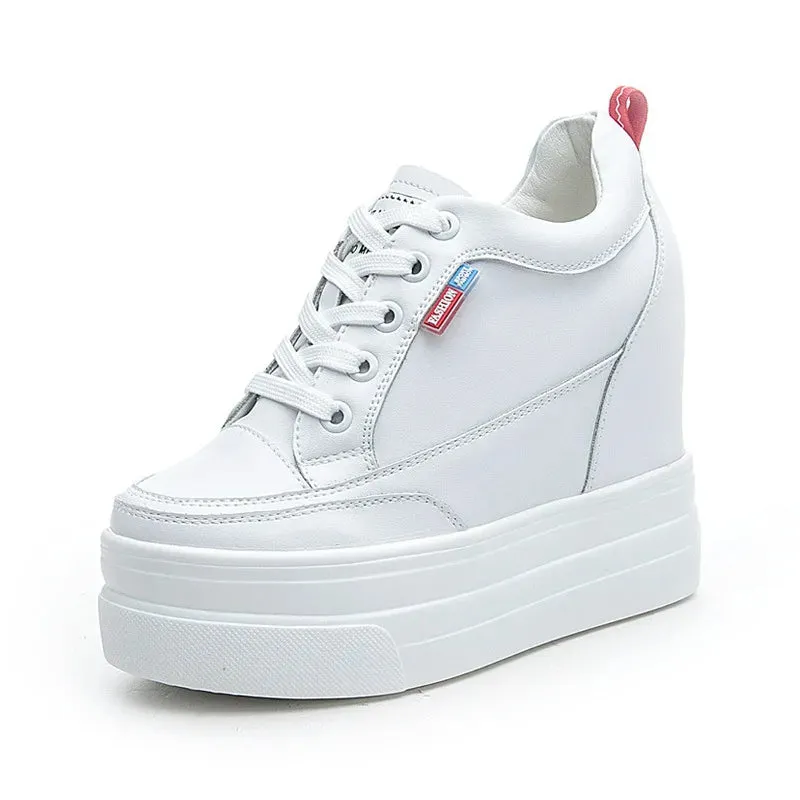 Joskaa 2024 New Comfortable White Platform Sneakers