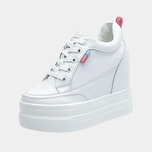 Joskaa 2024 New Comfortable White Platform Sneakers