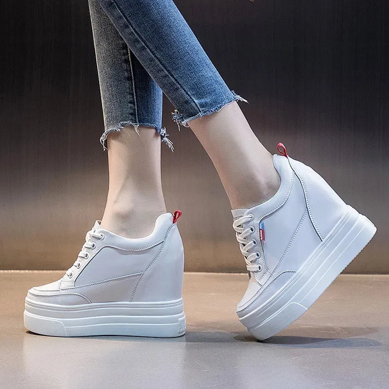 Joskaa 2024 New Comfortable White Platform Sneakers