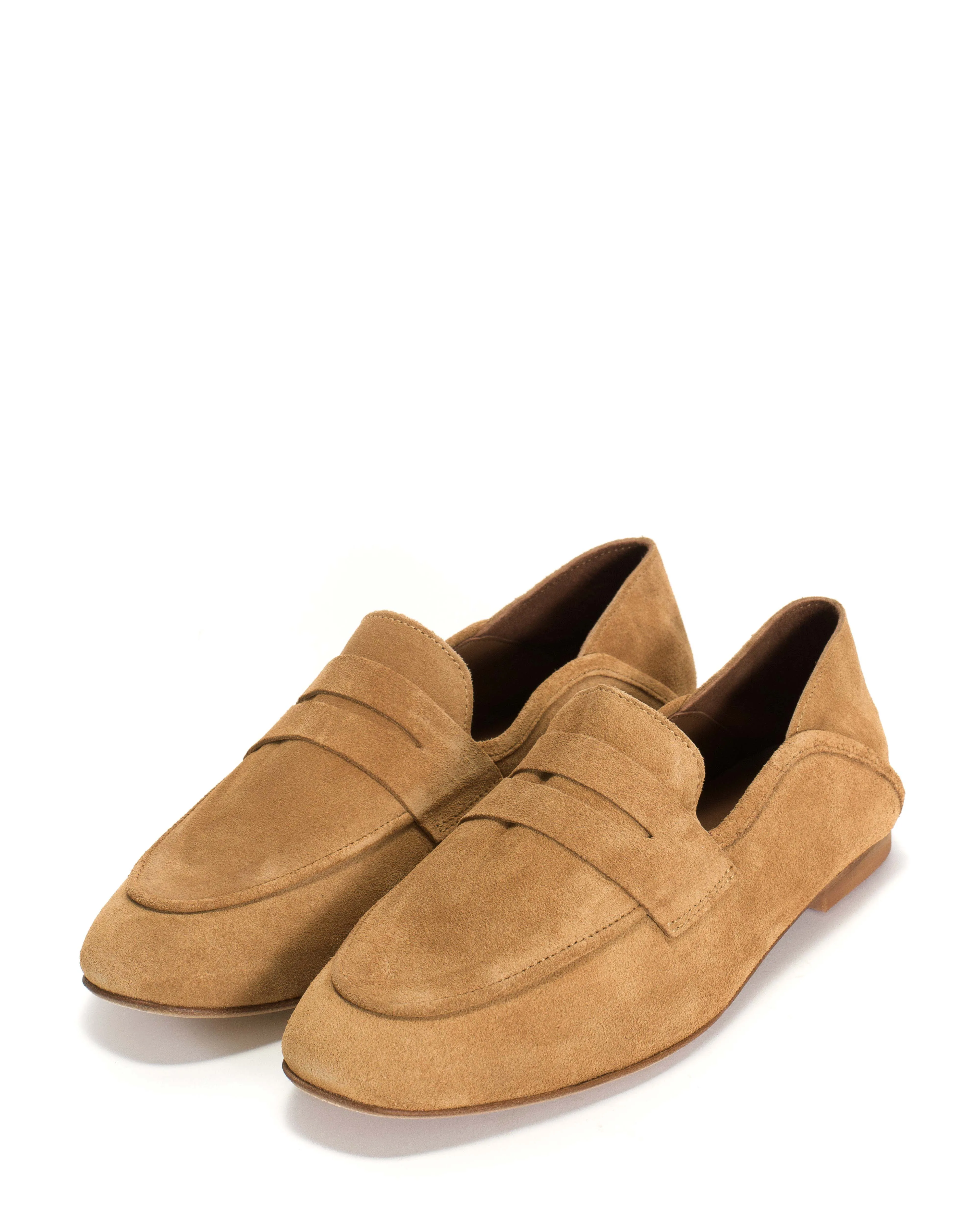 Lindsay Calf Suede Bamboo Brown