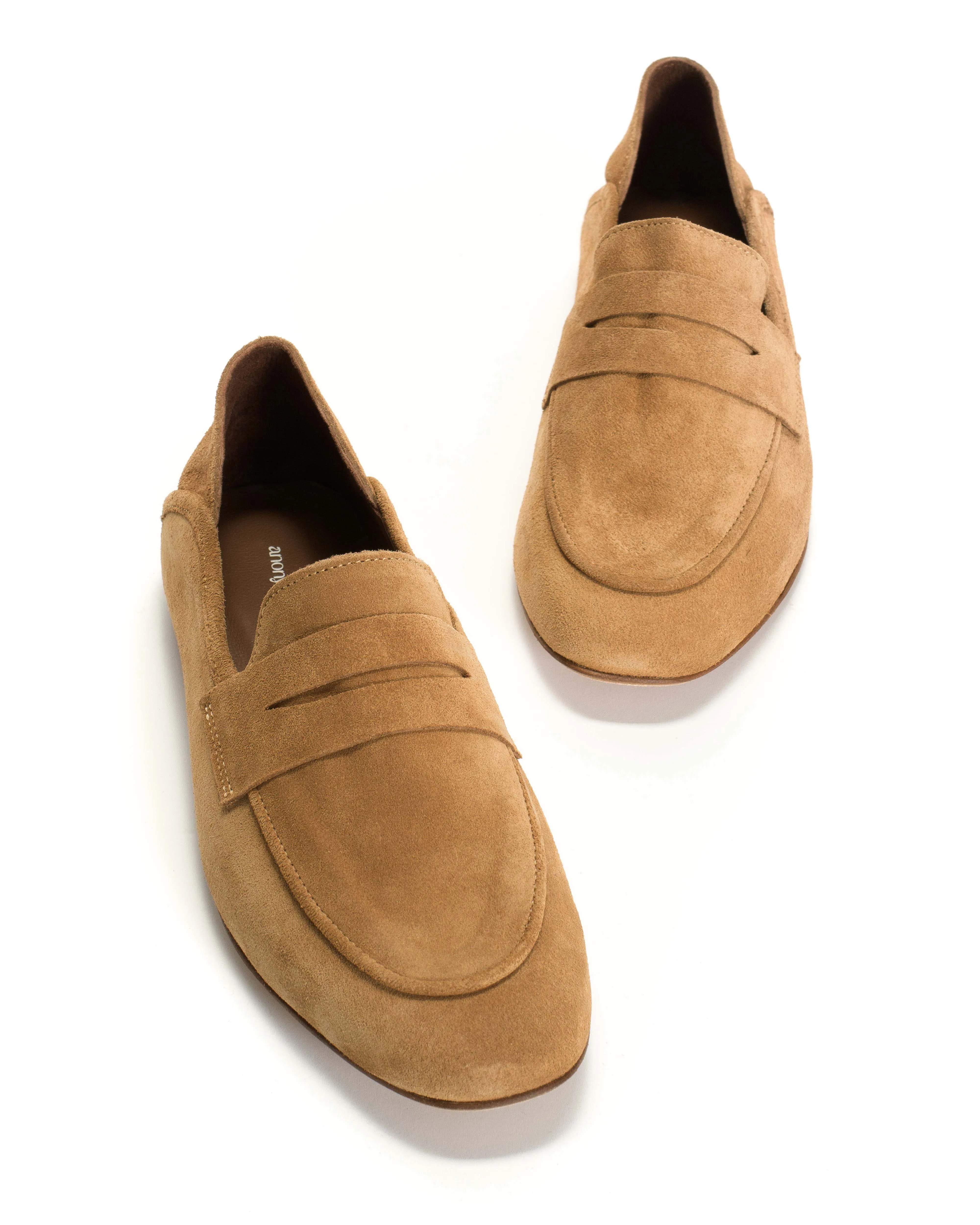 Lindsay Calf Suede Bamboo Brown