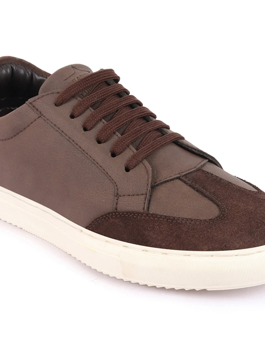 Men Brown Lace-Up Low Top Classic Sneakers Casual Shoes