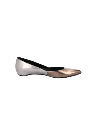 metallic two-tone ballet flats