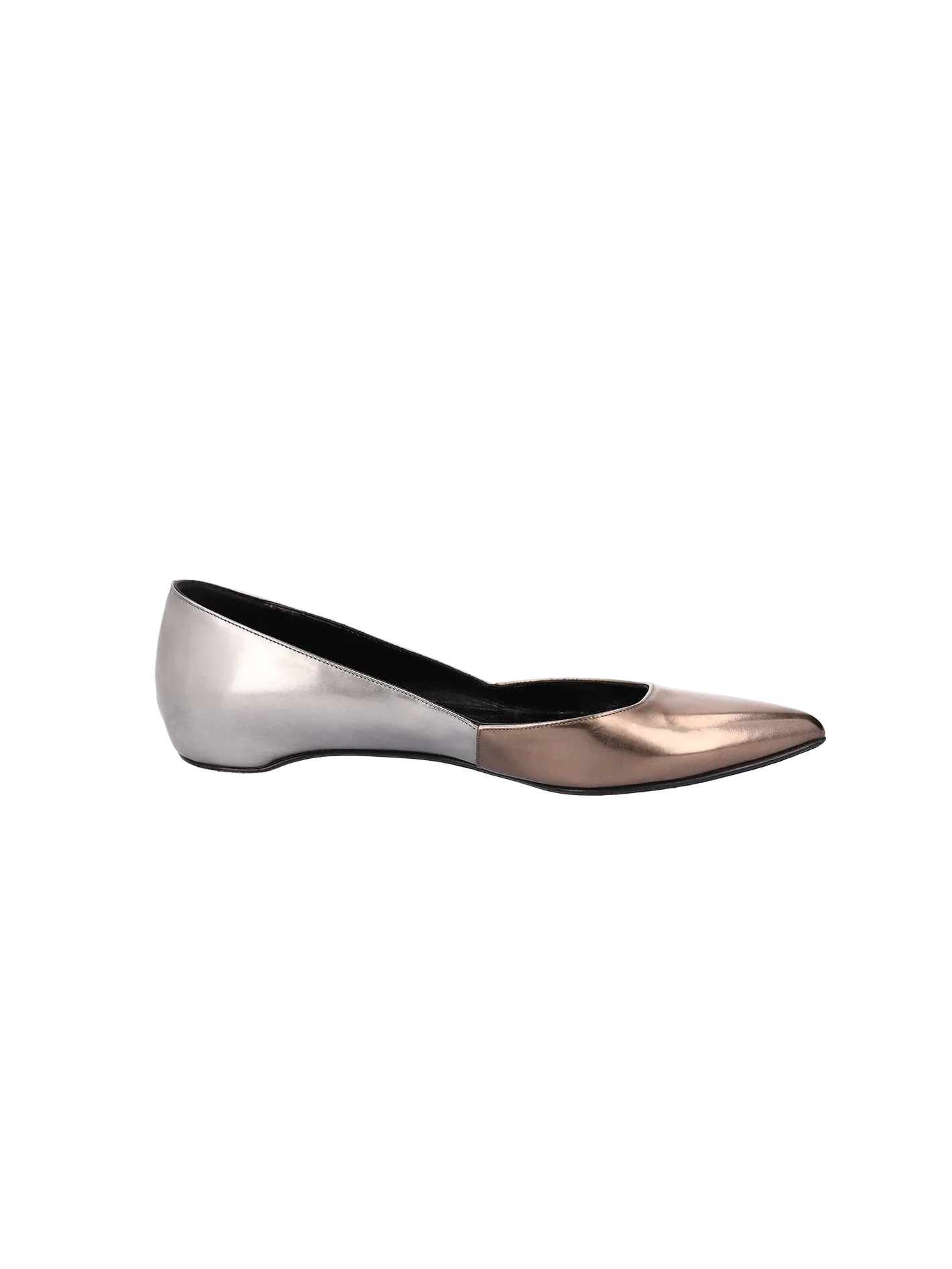 metallic two-tone ballet flats