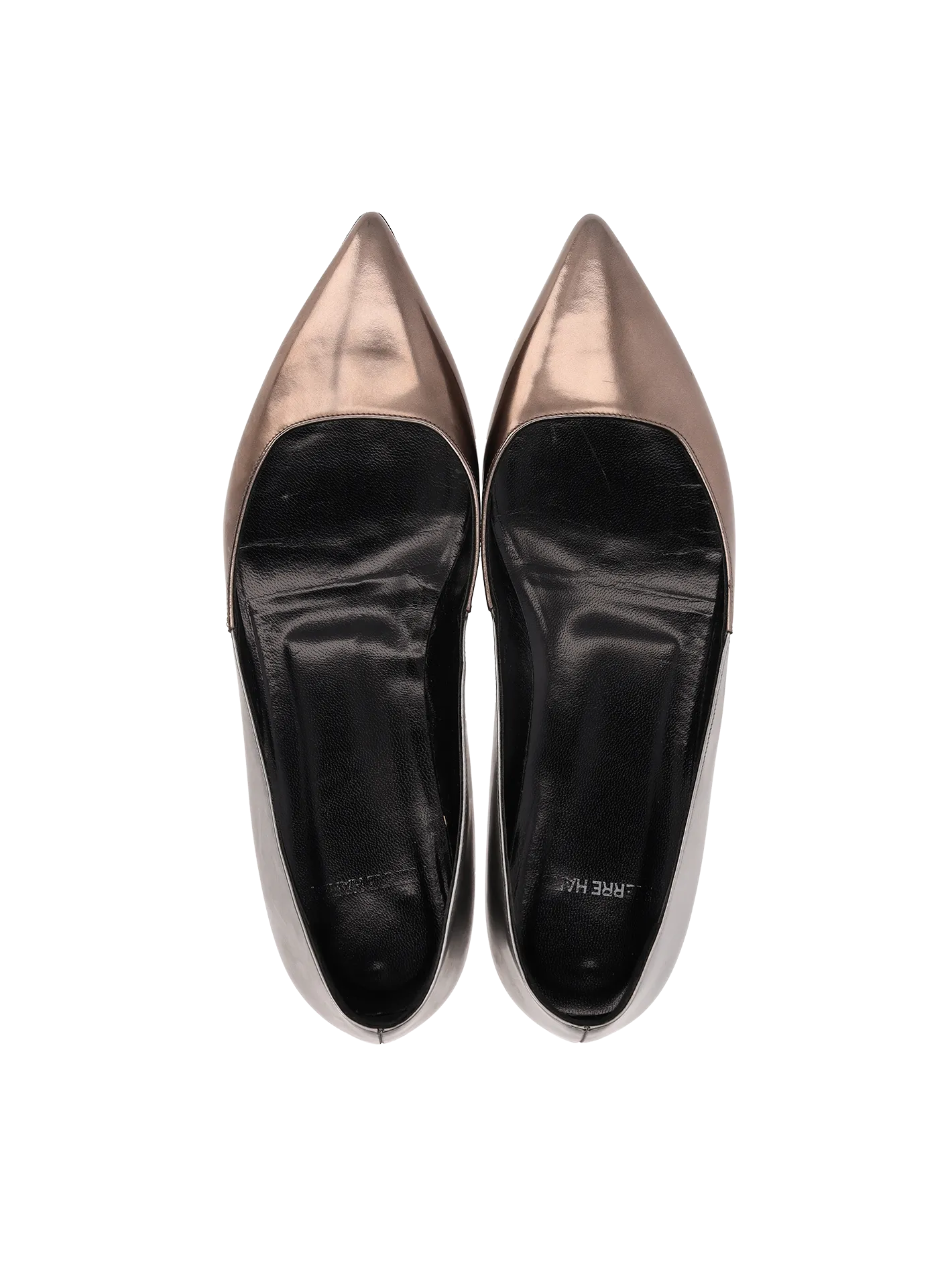 metallic two-tone ballet flats