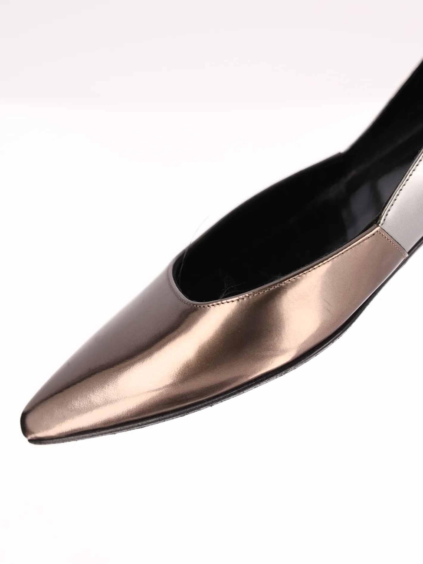 metallic two-tone ballet flats