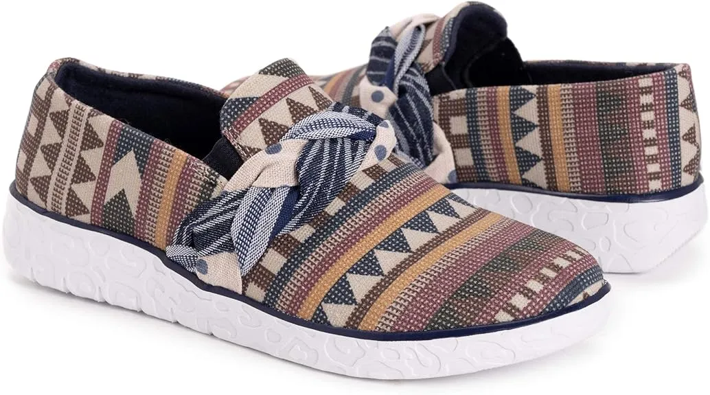 MUK LUKS Women's Boardwalk Stroll Sneaker-Beige Loafer 1200102-250