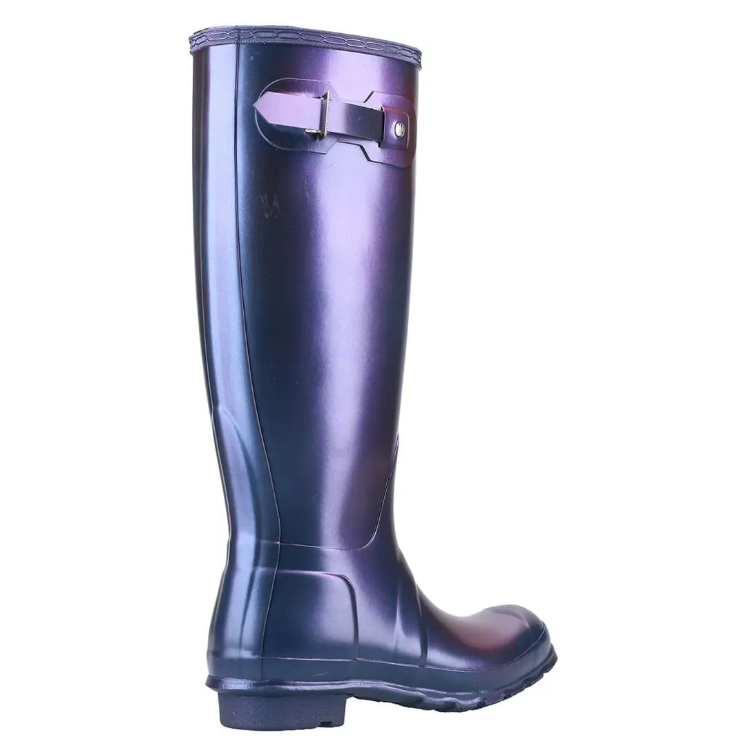 Original Tall Ladies Nebula Wellington Boots - Blue by Hunter