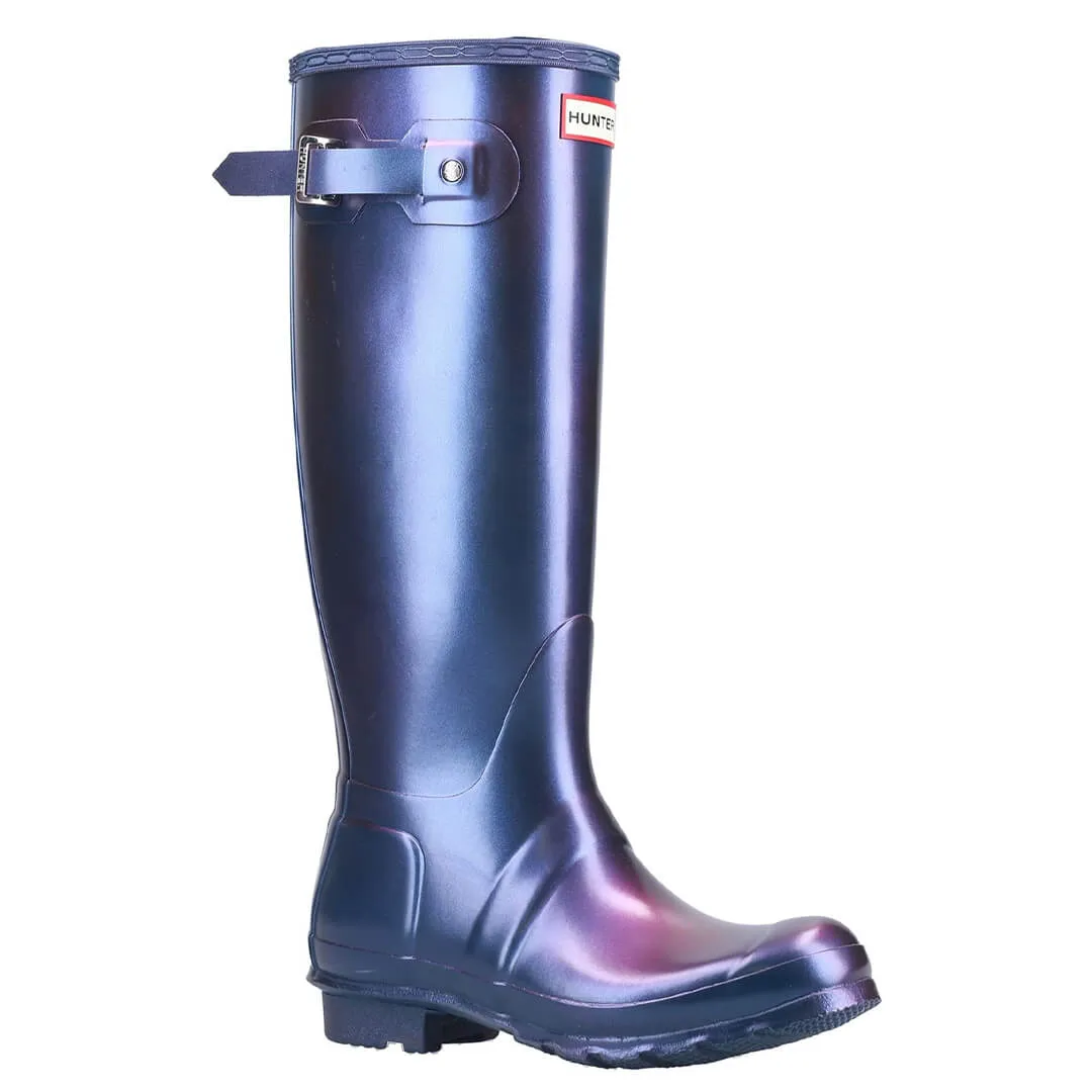 Original Tall Ladies Nebula Wellington Boots - Blue by Hunter