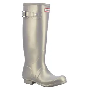 Original Tall Ladies Nebula Wellington Boots - Pale Gold by Hunter