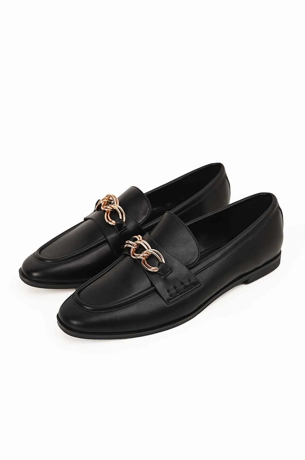 PLAIN CHAIN LOAFERS