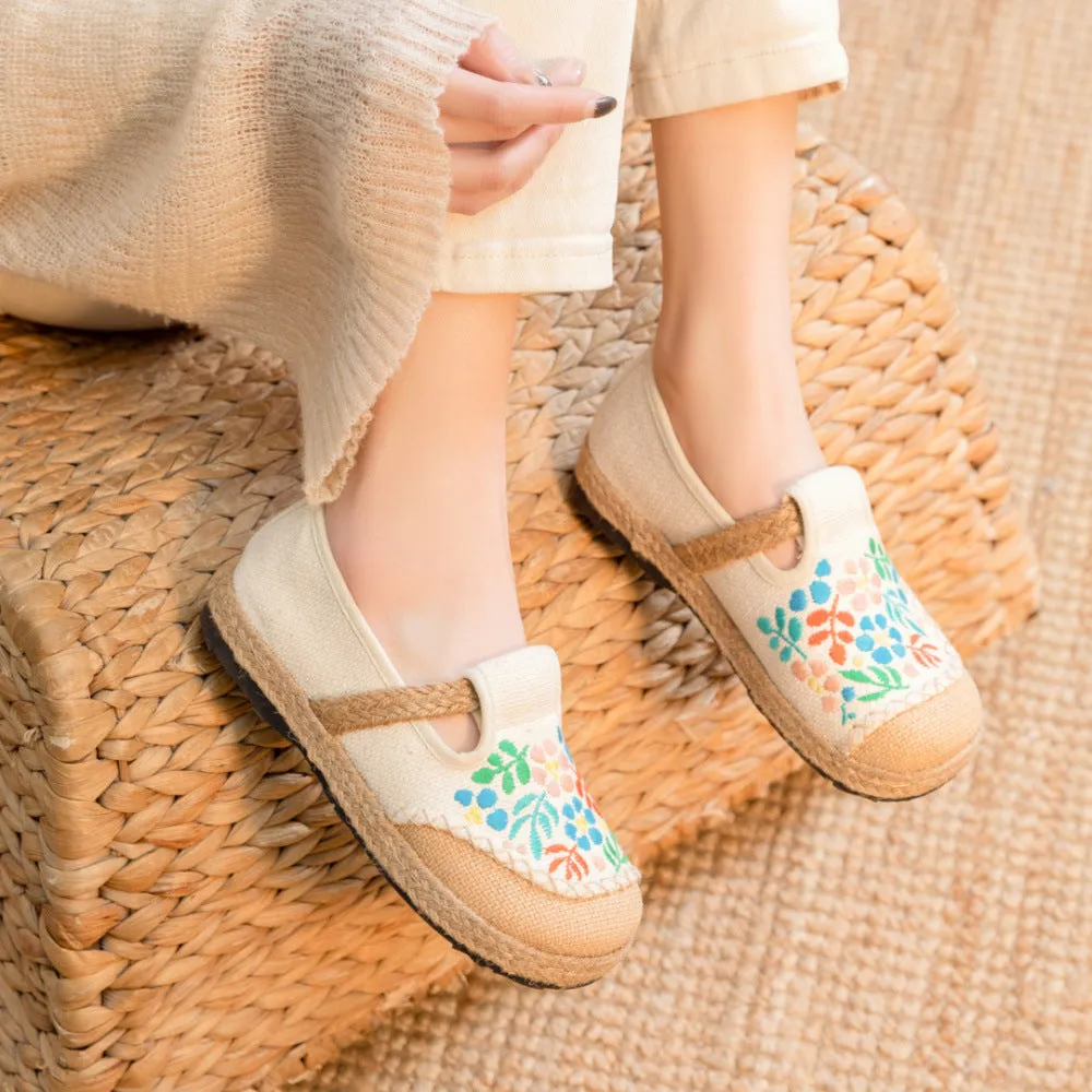 Popular Versatile Ethnic Style Linen Canvas Shoes