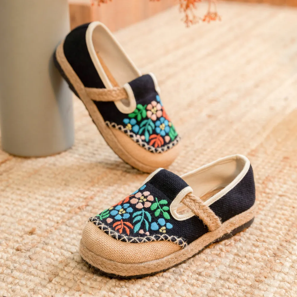 Popular Versatile Ethnic Style Linen Canvas Shoes