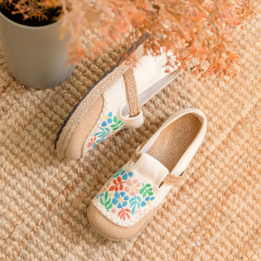 Popular Versatile Ethnic Style Linen Canvas Shoes