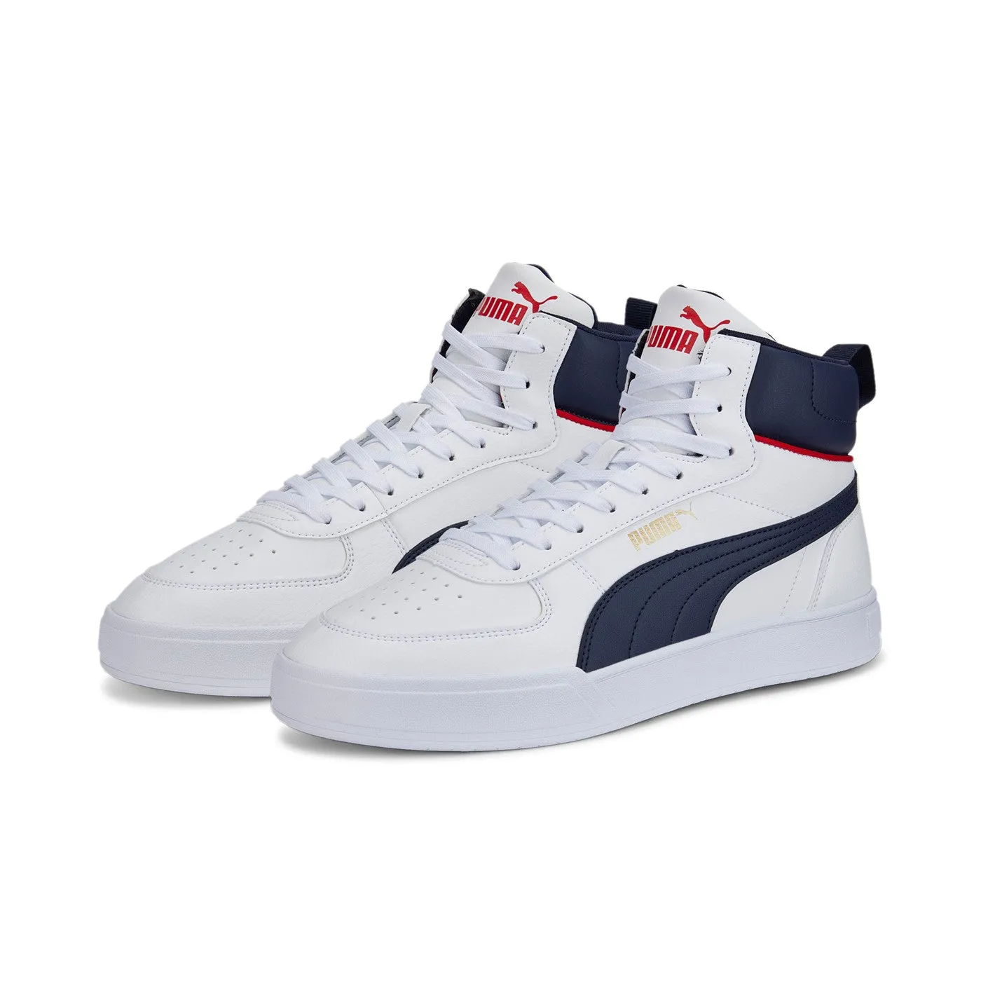 Puma scarpa sneakers alta da uomo Caven Mid 385843 03 bianco-blu-rosso