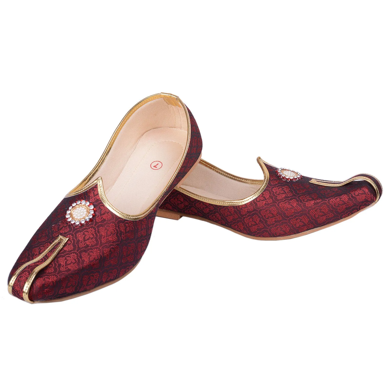 Rajwada Men Sherwani Shoe Maroon Pakistani Shoe Padhani Shoe Lahori Nagra Jutti