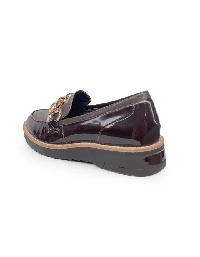 ROSKAR Loafers Choc Patent Mix