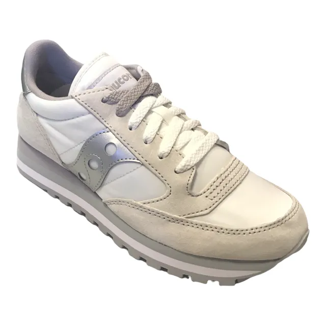 Saucony Originals scarpa sneakers da donna con rialzo al tallone Jazz Triple S60530-16 bianco-argento