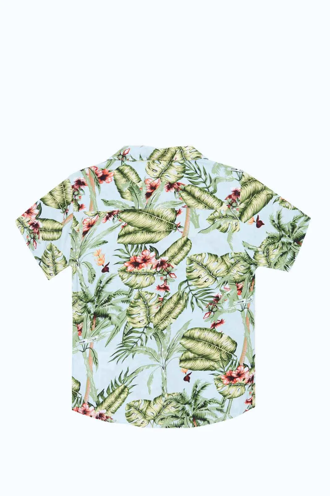 Senior Boys Green Printed Shirt