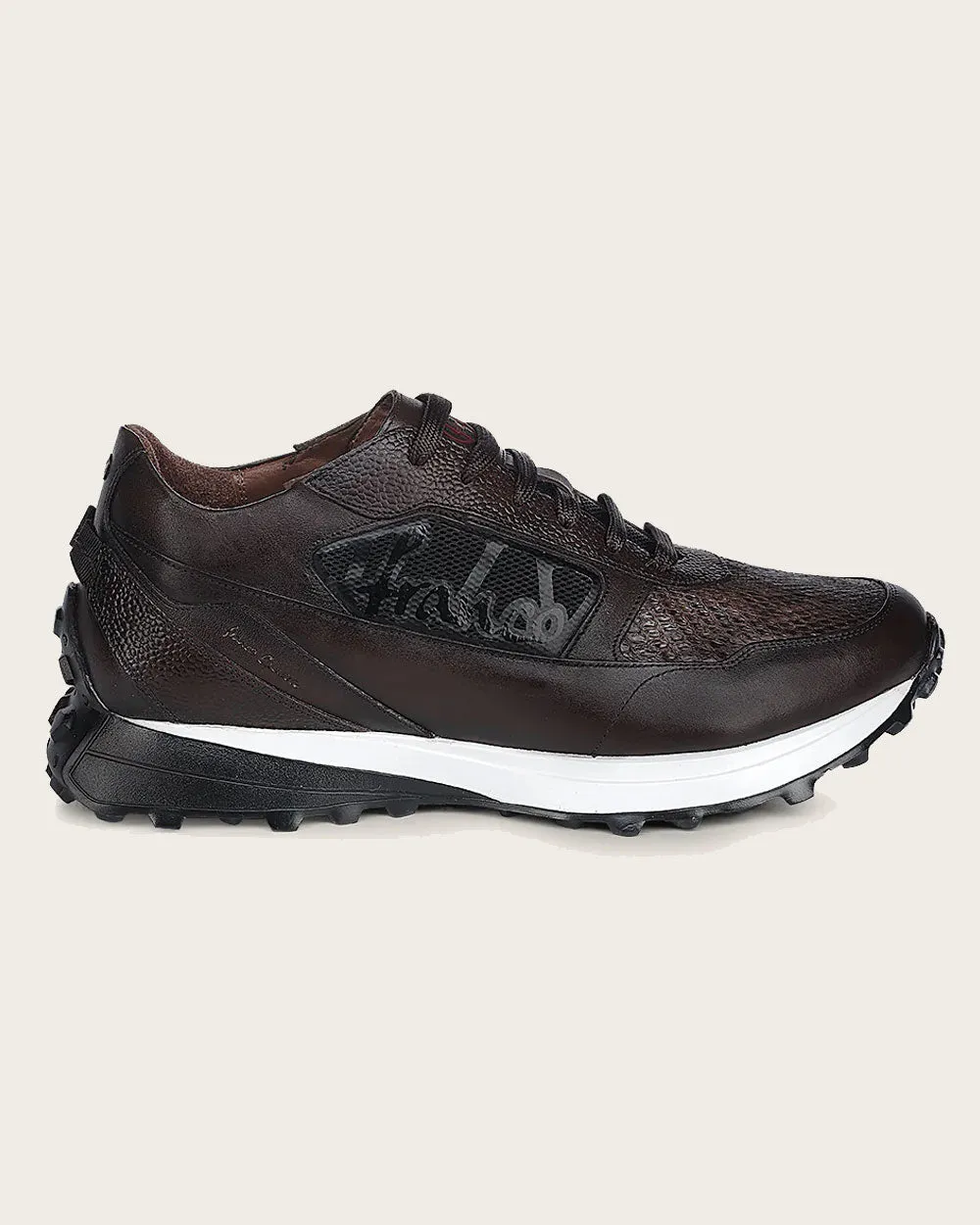 Sneakers dark brown exotic leather