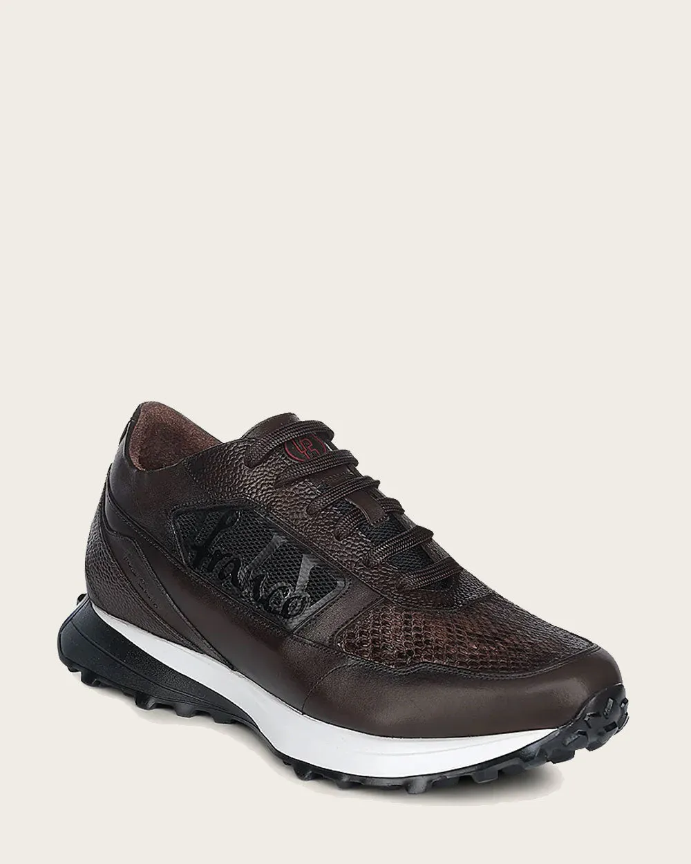 Sneakers dark brown exotic leather