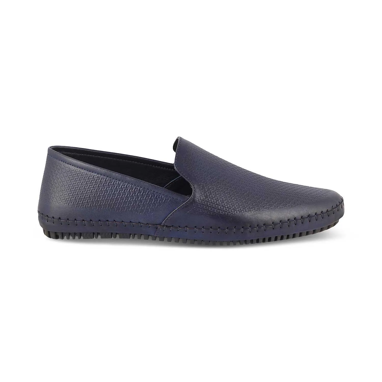 The Kslip Blue Men's Leather Loafers Tresmode