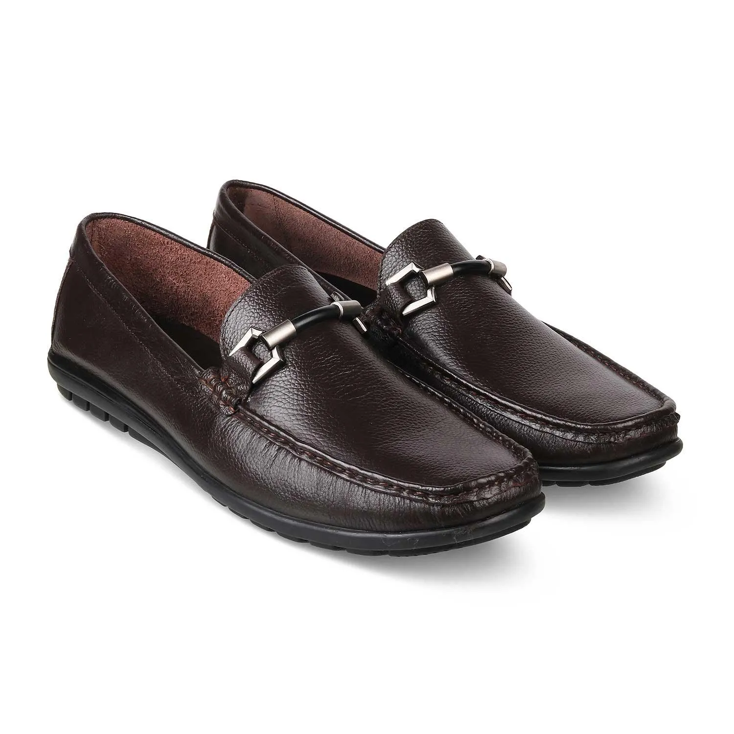 The Uffizi Brown Men's Leather Loafers Tresmode